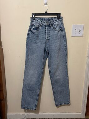 H&M Divided Light Blue Acid Wash High-Rise Jeans